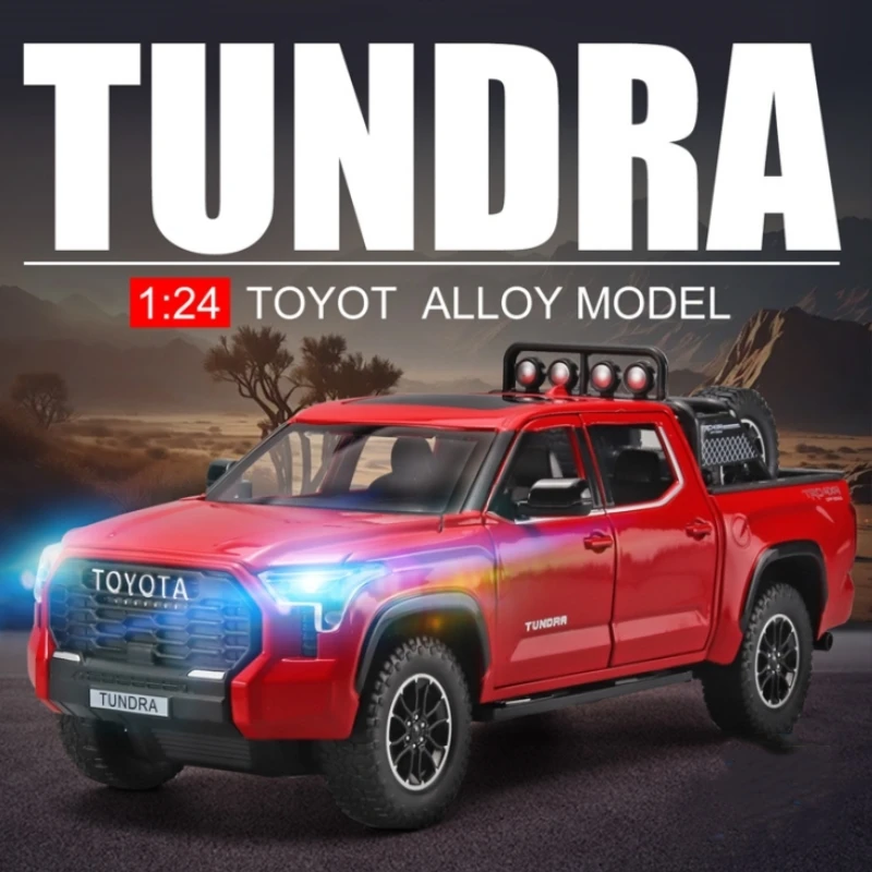 

Alloy Car Model Diecast 1:24 Tundra Pickup Diecast Toy Metal Off-Road Vehicles Car Model Sound and Light Collection Toy Gift
