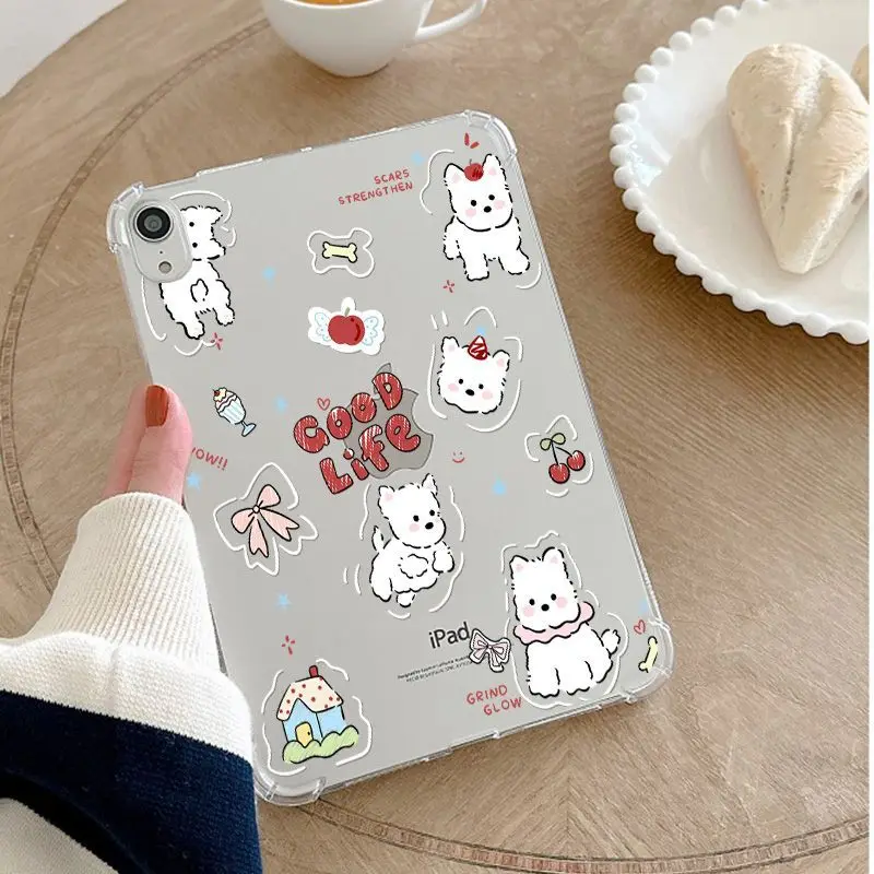 Cute Dog Graffiti Pink Cherry Angel Bow House For iPad Pro 13 11 M5 M4 M3 M2 Air 4 3 2 1 11th A16 10 9 8 5 6 Th Mini 7 6 Case
