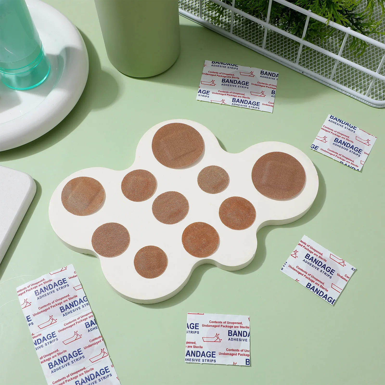 

100pcs Elastic Fabric Bandages Large Size for Fingertips Joints Waterproof Adhesive Patches Round Protective Stickers Small