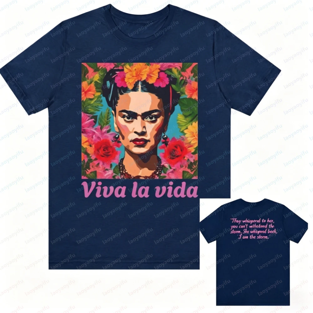 Viva La Vida Frida Kahlo Tee Empower Women Inspired in Frida Khalo Shirt Harajuku Oversized T Shirt Graphic Tshirts Vintage Tops view 6