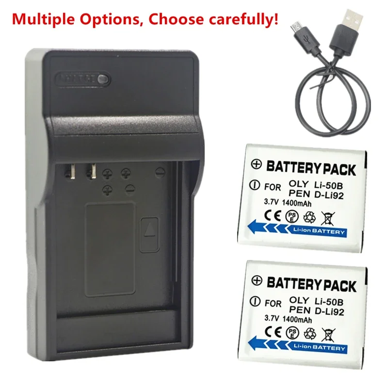 Li-50B Battery or Charger For Olympus VH-5 VH-510 VH-515 VH-520 VR-340 VR-350 VR-360 VR-370 XZ-1 XZ-10