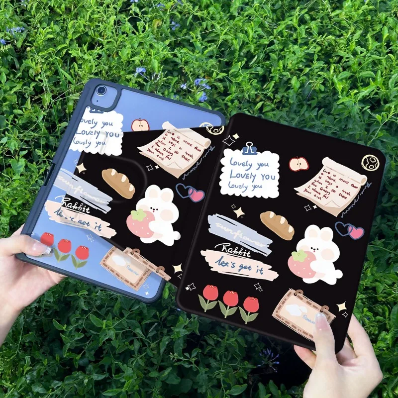 Hug The Strawberry Bunny Computer Case for 7 8 9th 10.2 Funda Cover IPad Air 5 4 10.9 Ipad Mini 6 IPad 5th Generation 9.7 Inch