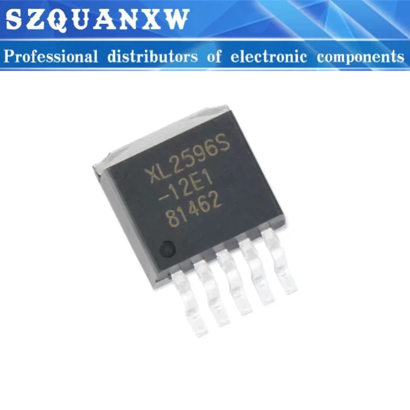 10pcs/lot XL2596 XL2596S-12E1 XL2596S TO263-5 3A 12V 150KHz Buck Step Down DC Power Converter Regulator ﻿