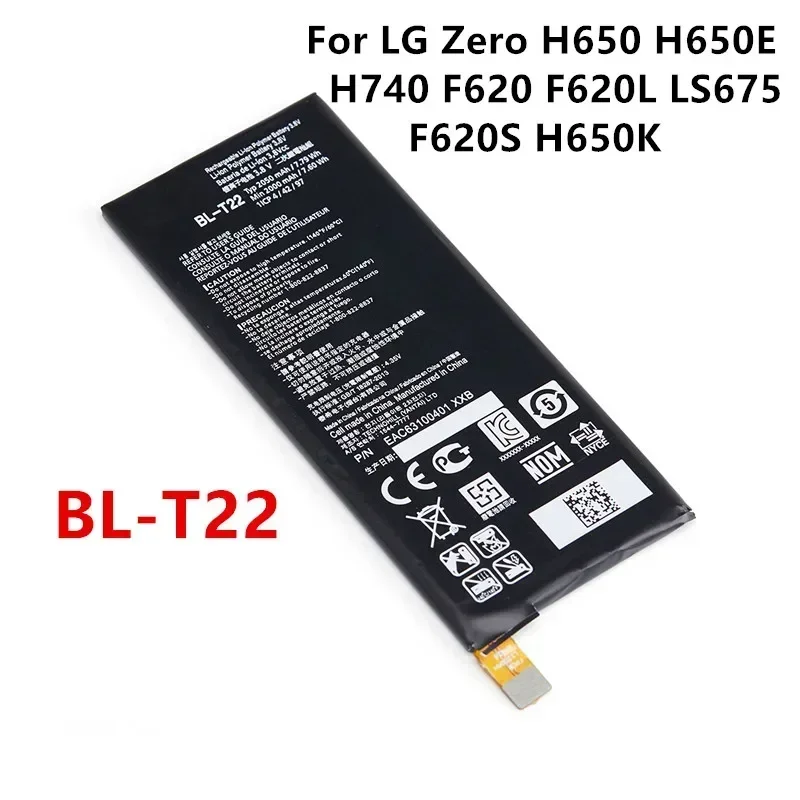 Original BL-T22 2050mAh Replacement Battery For LG Zero H650 H650E H740 F620 F620L LS675 F620S H650K phone Batteries+Tools