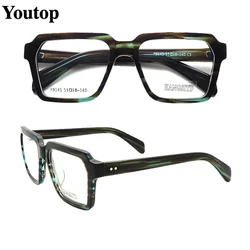 Men Vintage Square Eyeglass Frames Women Oversized Optical glasses frames Full Rim Retro Eyewear Prescription Spectacles Black