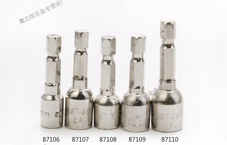 

high quality tool steel magnetic bit socket for Electric hand drill Pneumatic air batch 6mm 7mm 8mm 9mm 10mm 42mmL