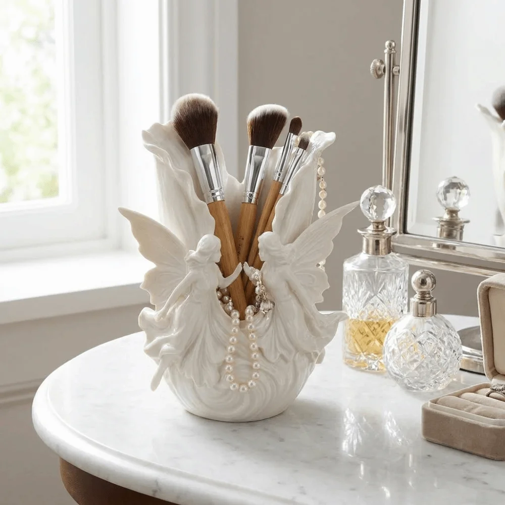 Fairy Wavy Edge 3D Printed Storage Box Plastic Decorative Shell Jewelry Tray Elegant Makeup Brush Holder Valentine's Day Gift