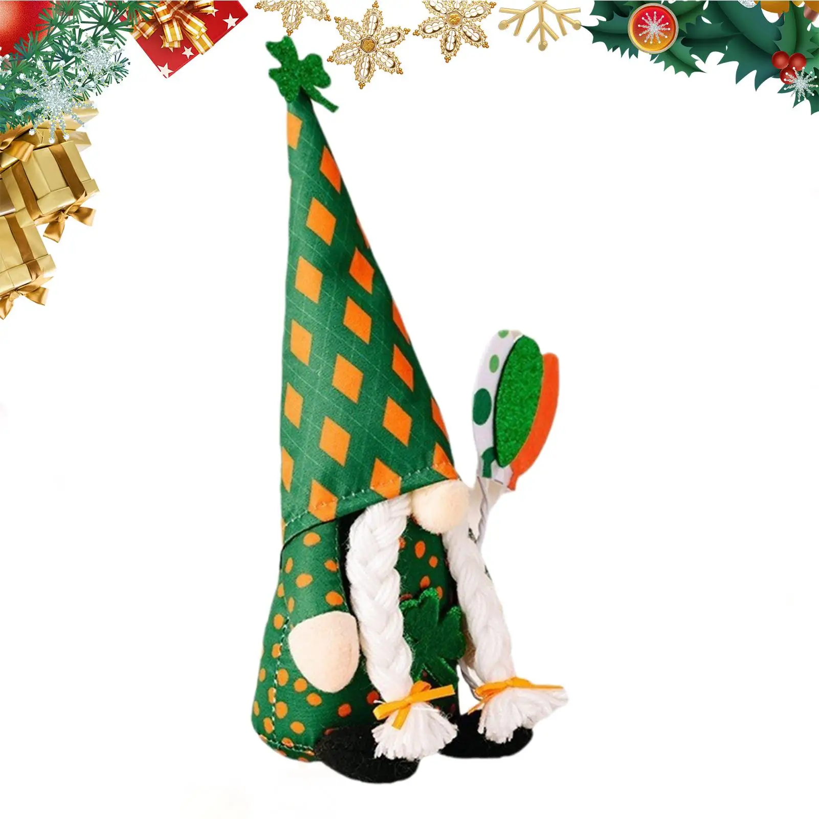 Gnomo de decoración navideña, muñeca bonita verde, decoración del hogar, gnomos suecos Tomte, muñeco sin rostro para escritorio, mesa, estante, camino, bandeja escalonada