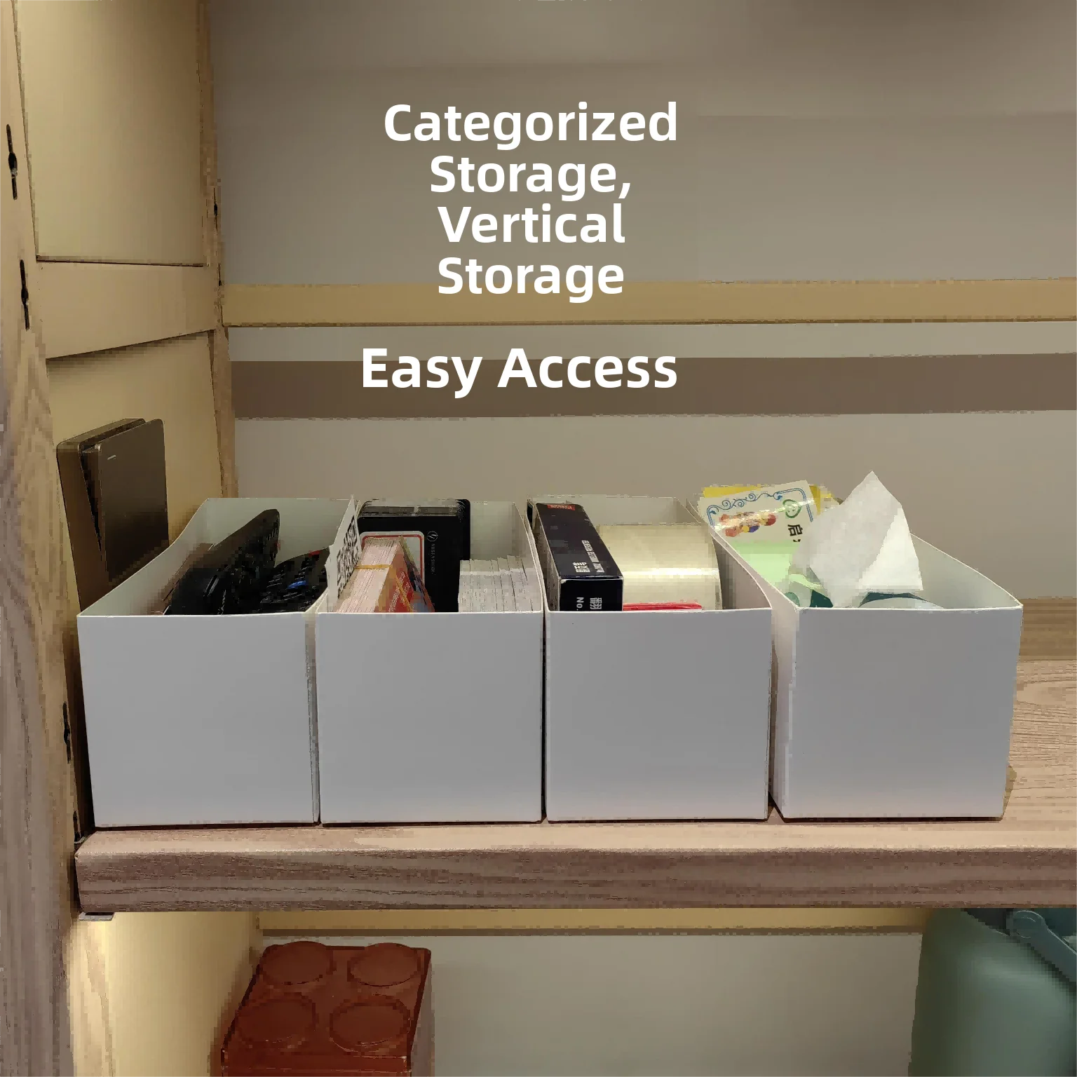 

Vertical Paper Storage Box for Underwear Socks Drawers Small Items Organizer Closet Tidying up Rectangular Plastic Box