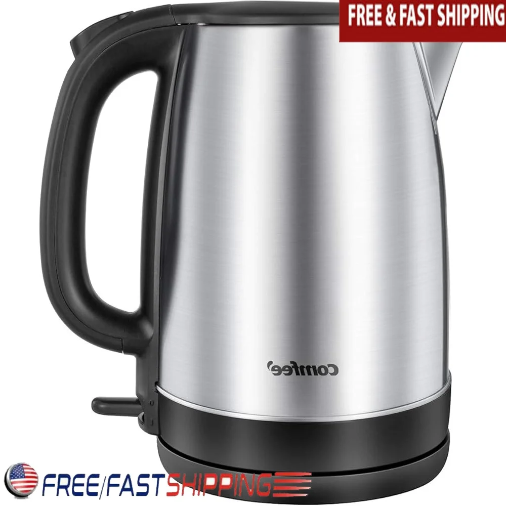 

1.7L Stainless Steel Electric Kettle Fast Boil Hot Water Pot Auto Shut-Off LED Light Boil-Dry Protection Cool-Touch Handle