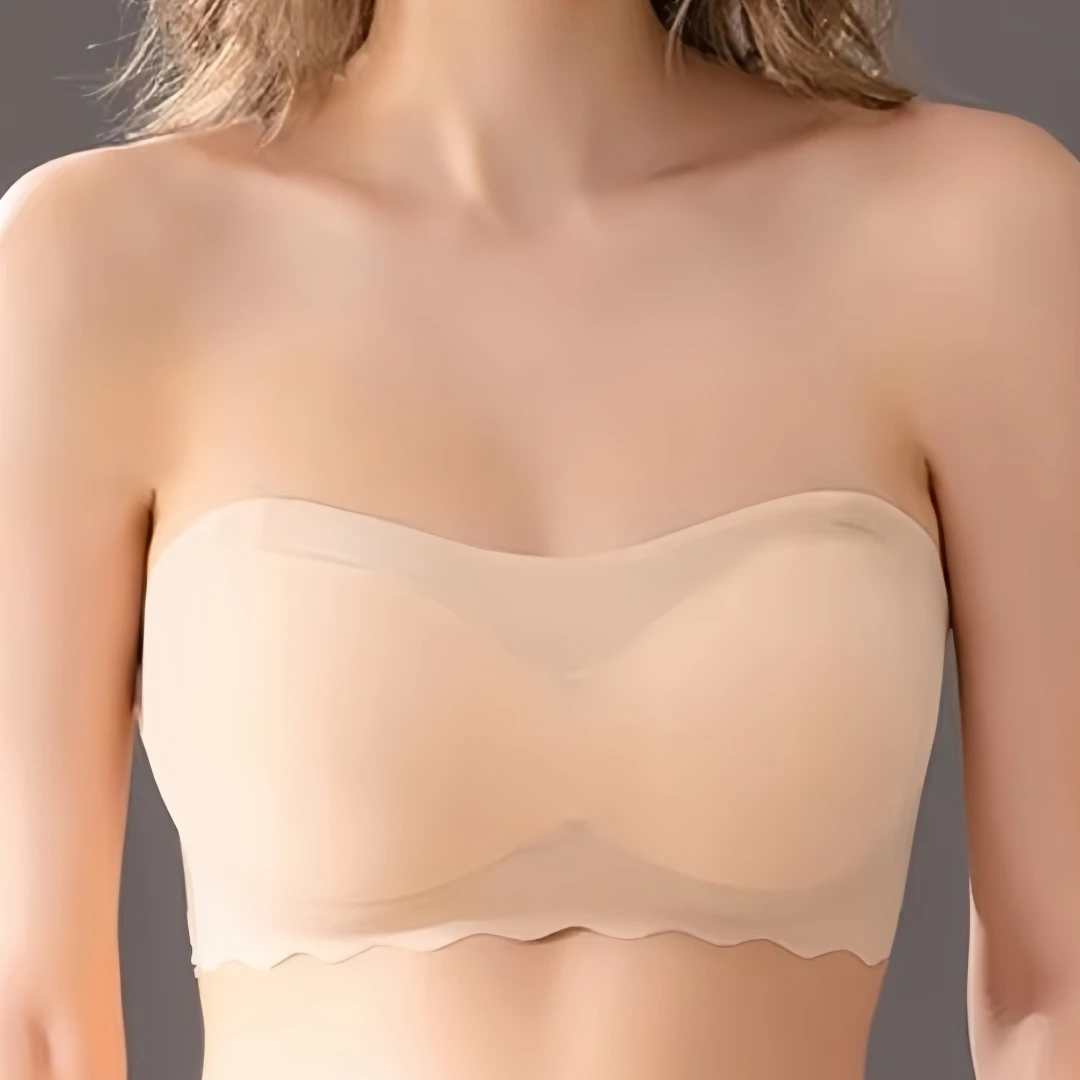 

Bra Small Size Cover Invisible Strapless Beautiful Thin Back New Comfortable Underwear Women's Large Chest Shown