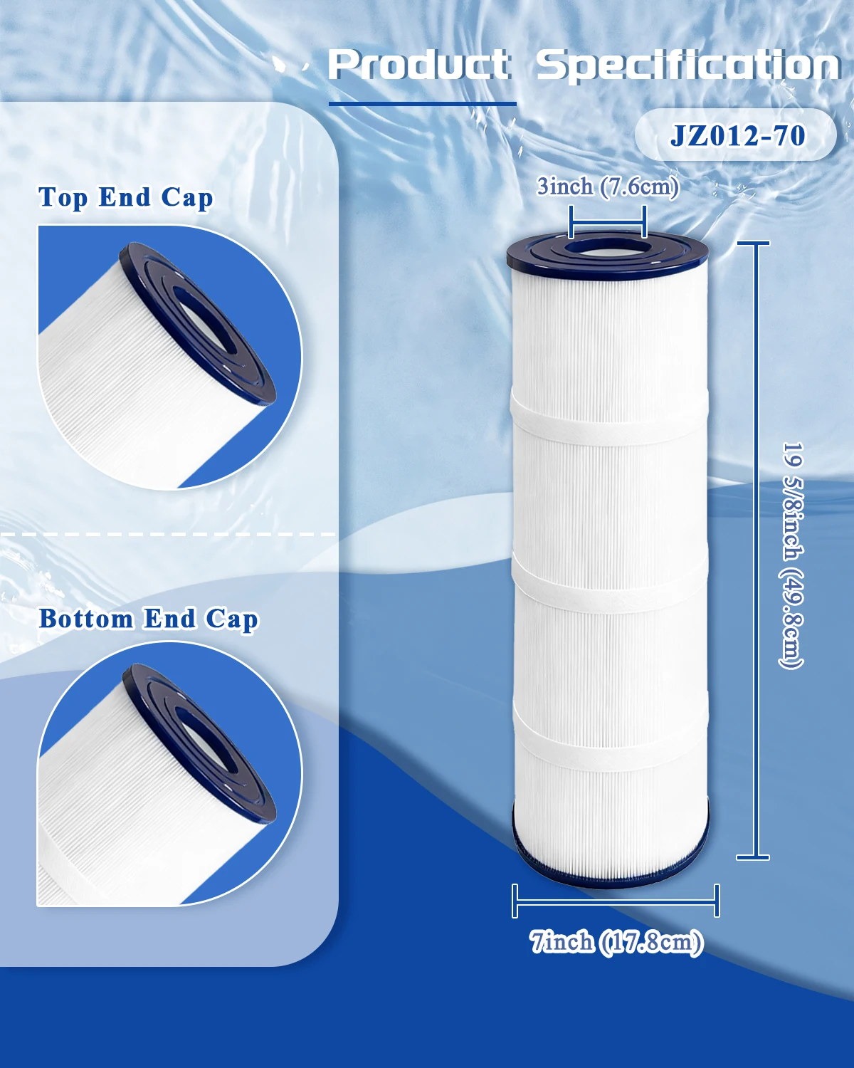 Swimming Filter Cartridge 81 Sq.Ft. (4 Pack) Replaces for C-7483 C3030 CX580XRE & for C3020 PA81-PAK4 FC-1225 FC-6425