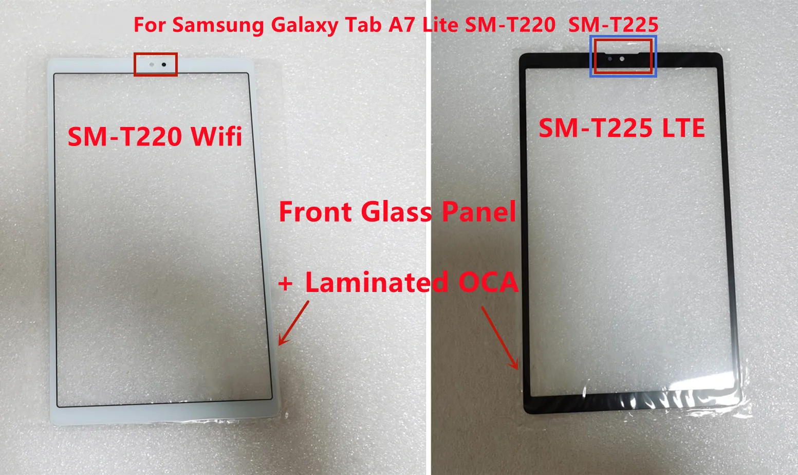 New For Samsung Galaxy Tab A7 Lite SM-T220 Wifi SM-T225 LTE T225 T220 Touch Screen Front Glass Panel With Laminated OCA Glue