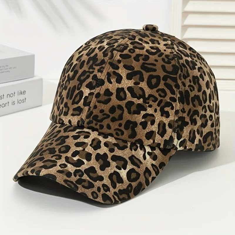 Snakeskin Print Baseball Cap Women Fashion Hat Outdoor Travel Adjustable Duckbill Cap Leopard Print European Style Trendy Hat