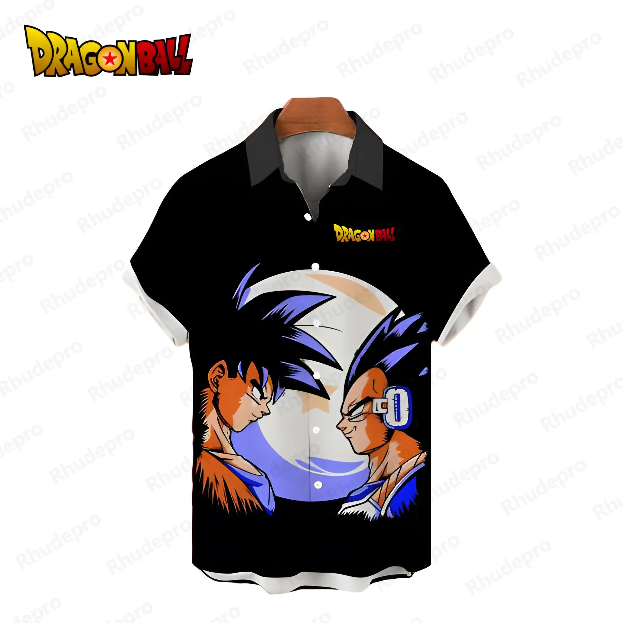 

2024 Men's Shirts Dragon Ball Z Vegeta Summer Hawaiian Shirt Oversized Short Sleeve High Quality Luxury Super Saiya
