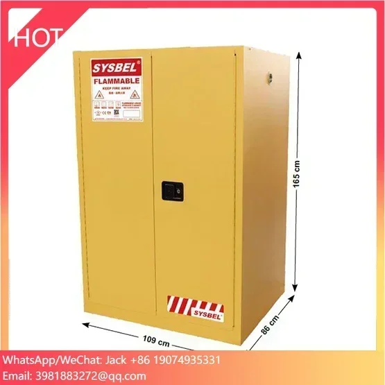

SYSBEL FM CE Approved 90 Gal 2 Door Fireproof Chemical Liquid Safety Storage Cabinet for Laboratory and Industry