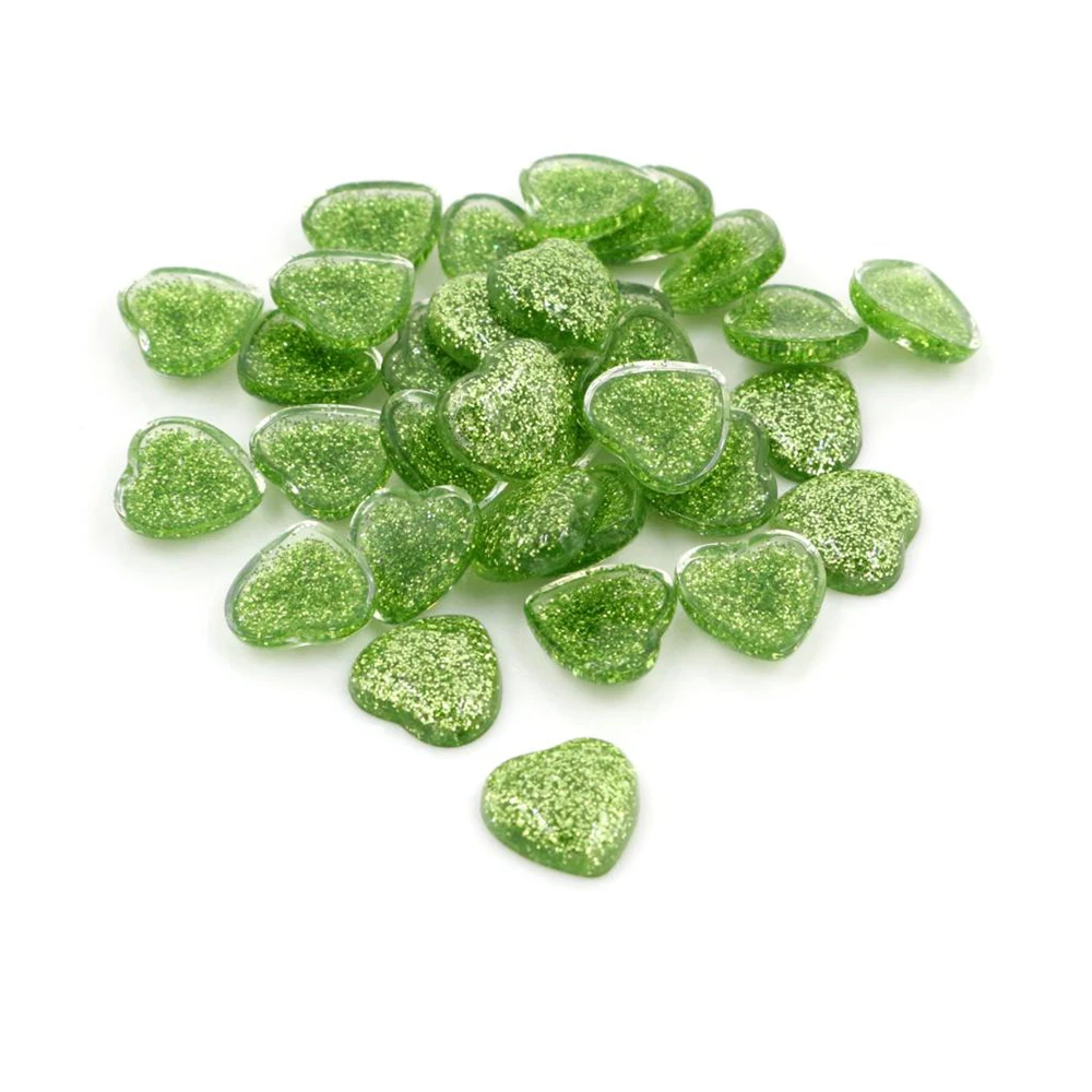 40pcs Heart Style Flat Back Resin Cabochons for DIY Accessories