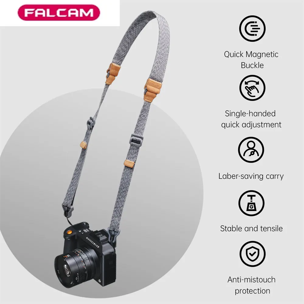 FALCAM Magnetic Buckle Shoulder Strap DSLR SLR Camera Strap Universal Adjustable Photography Neck Wrist Strap Camera Accessories