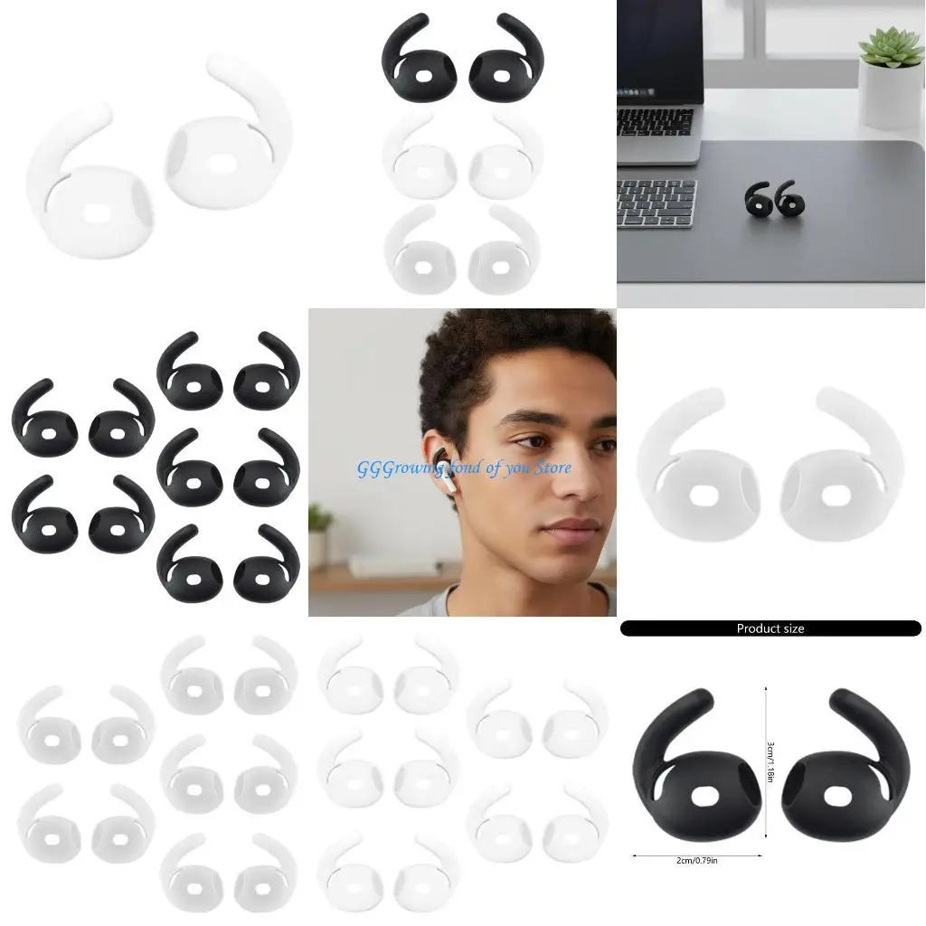 

H9EB 1/5Pair Soft Earbuds Earhook Earplugs Headphone Earpads Ear Buds Cushion For 4