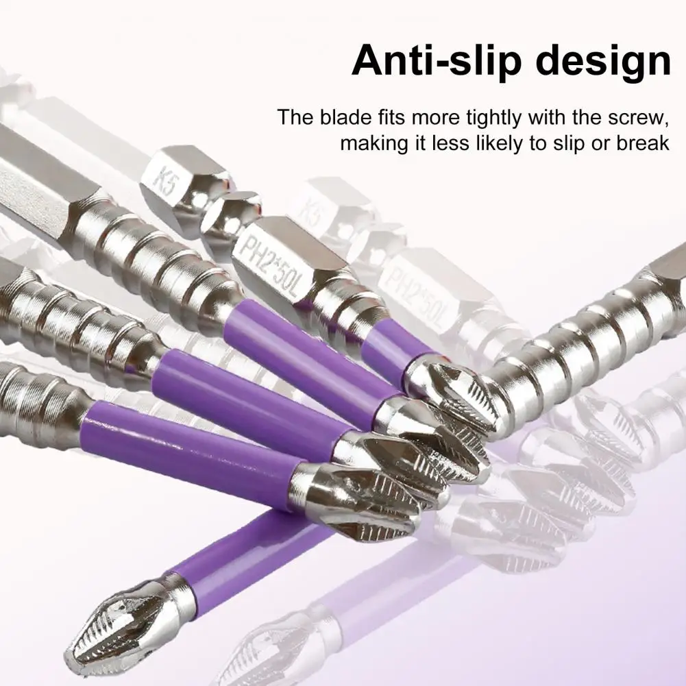 

6Pcs/Set 25/50/65/70/90/150MM Magnetic Screwdriver Bits Set Non-Slip Heavy Duty Metal Impact-Resistant Hand Drills Impact Wrench