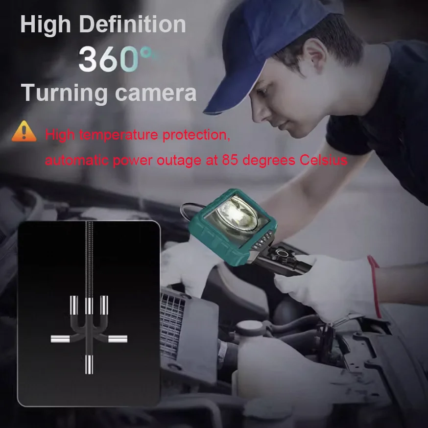 7-inch 6mm Lens Waterproof IP68 Industrial Pipeline Drain Endoscope Plumbing Snake Camera Industrial Endoscope Pipe Inspection