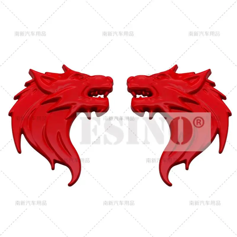 Zinc Alloy 3D Wolf Head Car Emblem Badge Bumper Auto Logo Sticker