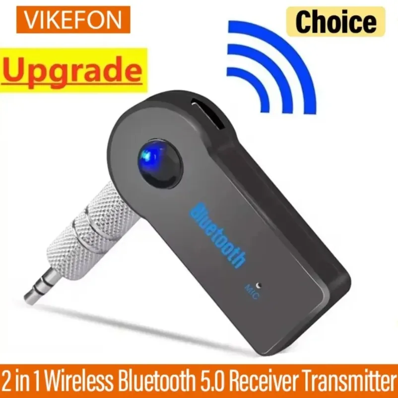 Car Bluetooth Audio 5.0 Receiver 3.5mm 3.5 AUX Jack Stereo Music Audio Transmitter Speaker Amplifier Wireless Adapter with Mic