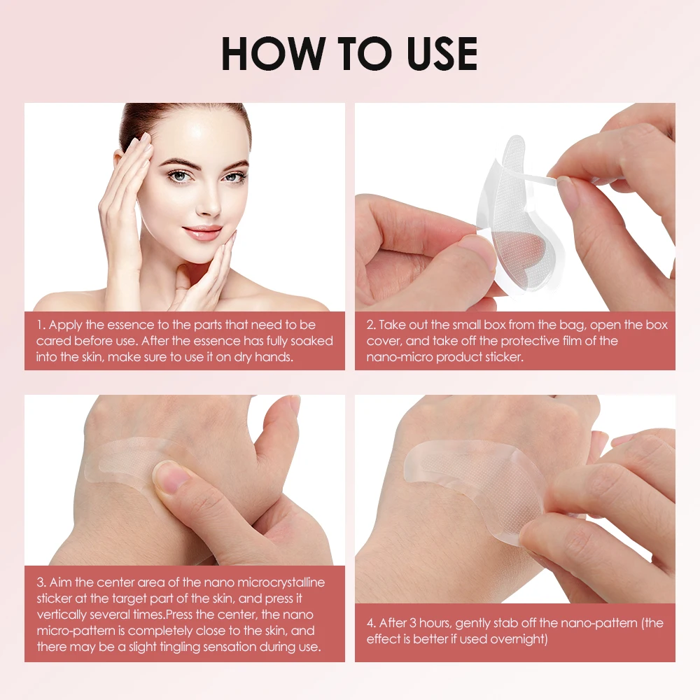 Parches para la frente y los ojos con microagujas de ácido hialurónico, Gel para los ojos con dispositivo de belleza, cuidado cosmético antienvejecimiento y ojeras