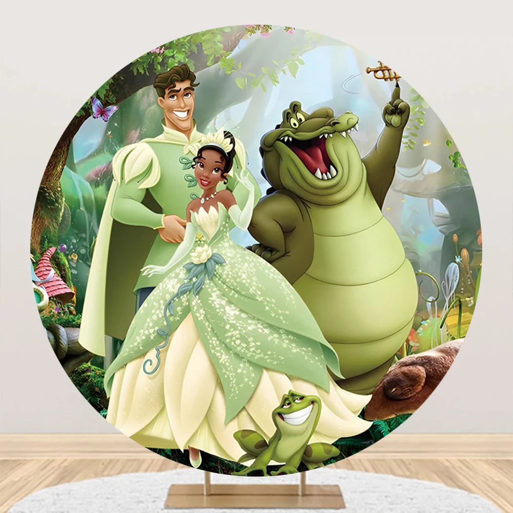 The Princess And The Frog Girl Birthday Party Decoration Round Backdrop Background Photography Baby Shower Props Photographic