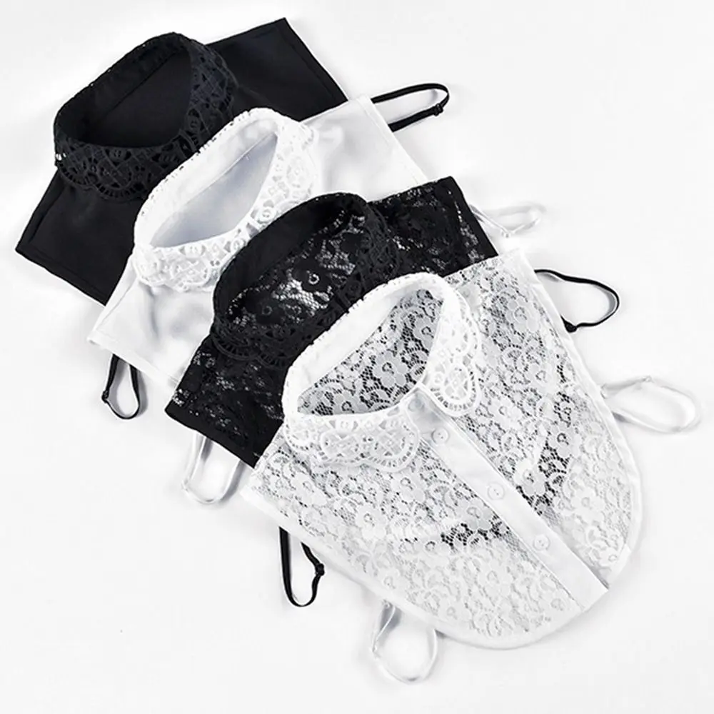 إكسسوارات الملابس، ياقة وهمية قابلة للفصل، أبيض وأسود، ياقة كاذبة قابلة للتعديل، شال دانتيل، لف النساء والفتيات