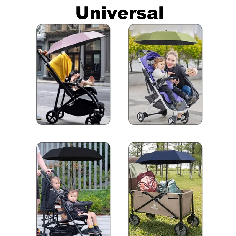 Universal Baby Stroller Umbrella, Pram ajustável Shade, Sombrinha UV, Stroller Acessórios, Parasol Dobrável para Viagem