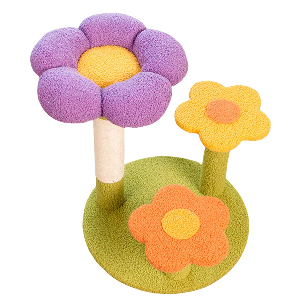 

Flower Cat Tree Tower Cat Climbing Frame Sisal Wrapped Cute Cat Tree Multi-Function Interactive Cat Tower 3 Layer for Kittens