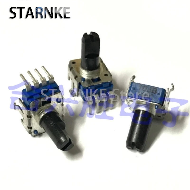 1PCS Audio Volume Potentiometer RK11K1130040 Single B10K B103 With Midpoint 4Pin Shaft Length 13MM