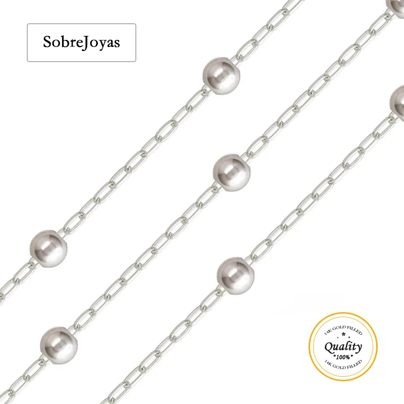 Unfinished Chain w / Bead 925 Sterling Silver Chain Necklace Silver jewelry Minimalist Silver Chain DIY Jewelry