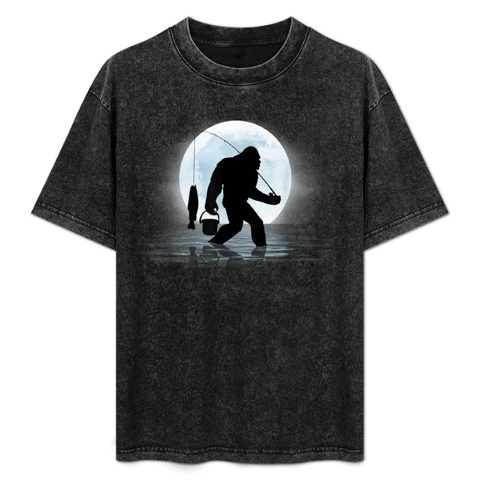 

Bigfoot Fishing Funny Sasquatch And Fish Night Fishing T-Shirt quick drying mens graphic t-shirts pack