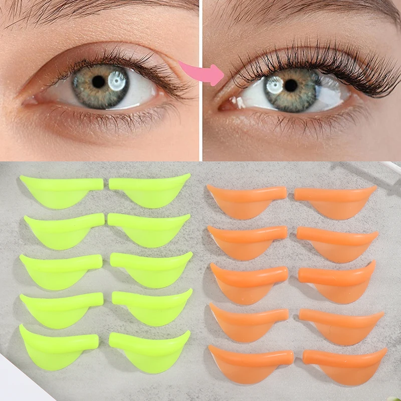 5 คู่/แพ็คซิลิโคน Eyelash Perm Pad รีไซเคิล Lashes Rods Shield 3D Eyelash Curler Applicator เครื่องมือแต่งหน้า