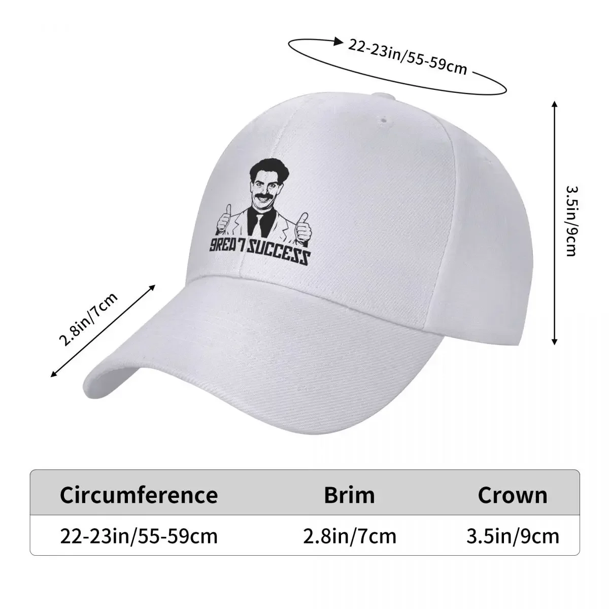 Borat Great Success Meme Baseball Cap For Men Adjustable Hat Fashion Casual Cap Truck Driver Hat