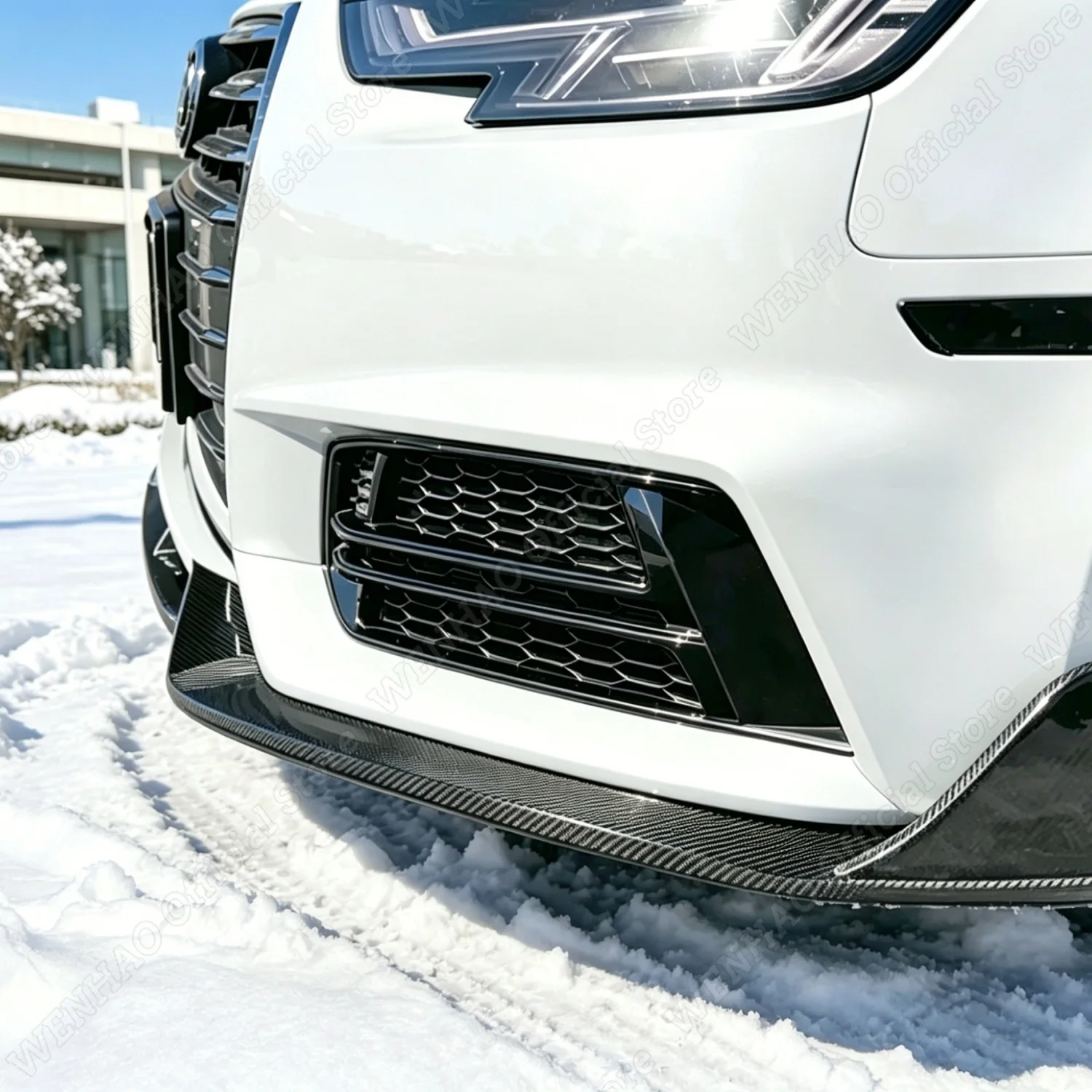 2Pcs Front Bumper Fog Light Cover Grille For AUDI A4 B9 S-Line 2016 - 2018 Gloss Black Honeycomb Car Fog Lamp Grilles Trim Frame view 3