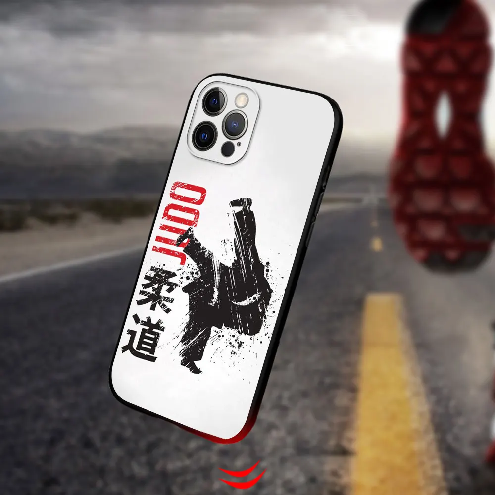 Judo I love Judo Phone Case for iPhone XR 11 13 Mini 14 Pro 12 Pro Max 8 7 Plus 15 Plus 15 Pro Max Black Soft Cover Shell