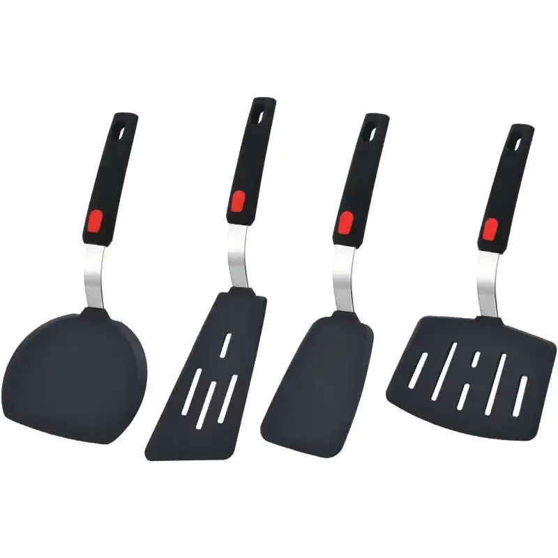 

Silicone Spatula Turner, 4-Pack Spatulas 600°F Heat Resistant Set for Nonstick Cookware