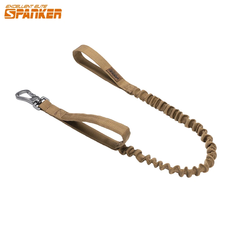 EXCELLENT ELITE SPANKER Short Dog Leash Tactical Dog Bungee Leash Training Jogging Pet Traction Rope Dual Handle Metal Buckle