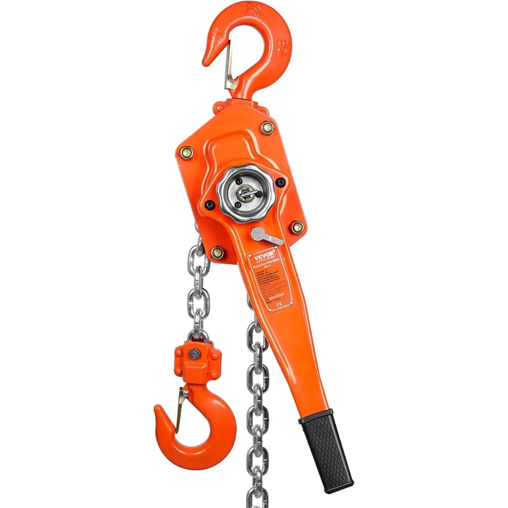 Manual Lever Chain Hoist, 6600 lbs / 3 Ton 20 FT Come Along, G80 Galvanized Carbon Steel with Weston Double-Pawl Brake