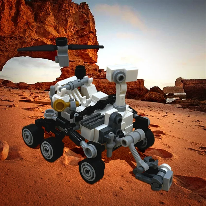 MOC Perseverance Rover And Ingenuity Model Building Blocks Space Exploration Rover Assembly Toy DIY Creative Kids Birthday Gift