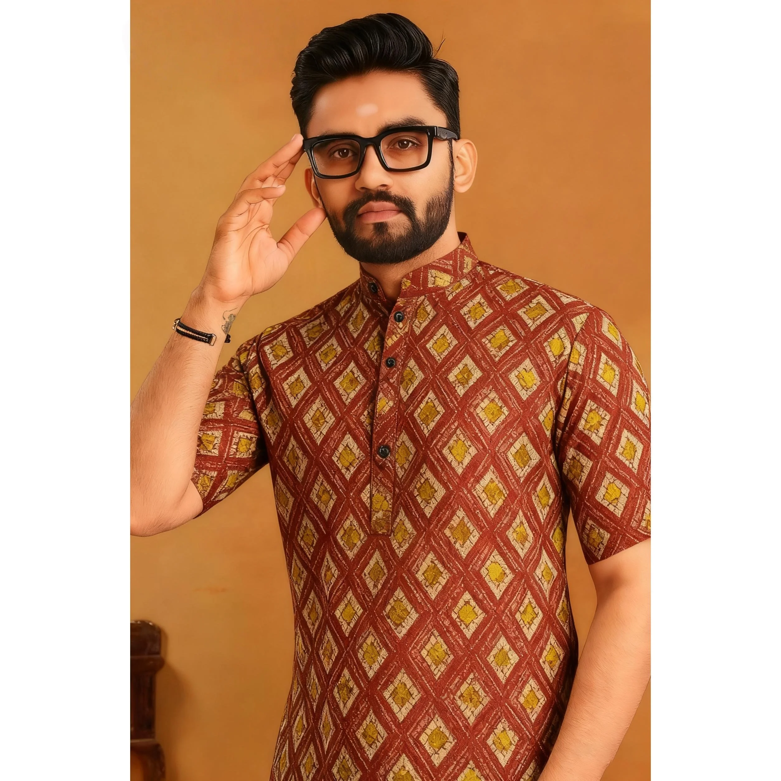 Traditional Clothing Asian South Asian Styles Mandarin Men Short Sleeved Polo Shirt Middle Eastern Camisa Masculina Mais Cendida