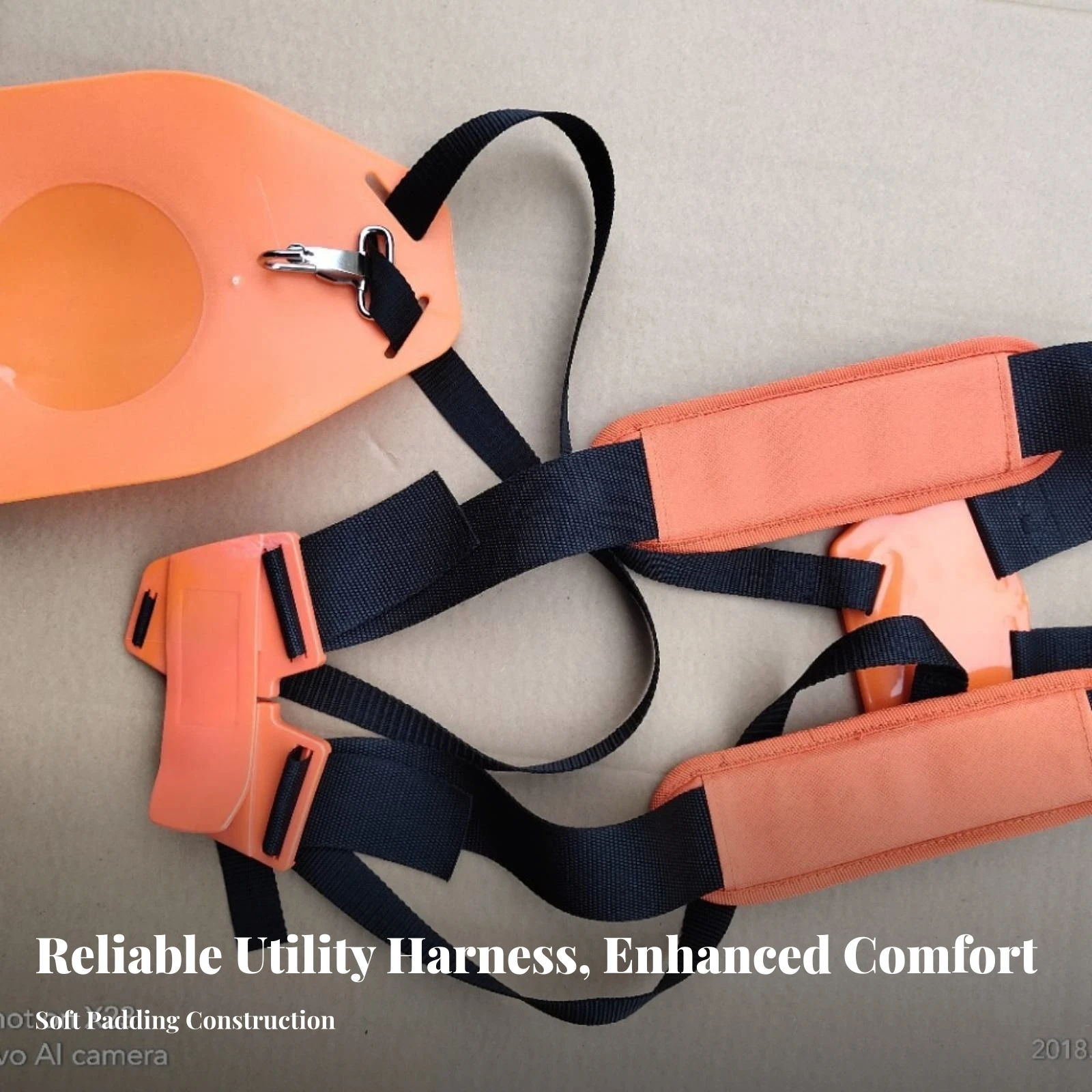 twinShoulder Harness with Metal Hook Heavy-Duty Double Shoulder Strap with Padded Sections Strimmer Harness Sturdy Soft