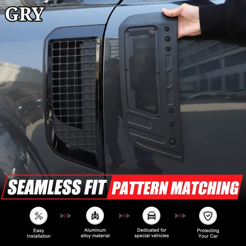 

Car Fender Air Intake Insect Net Cover Trim For Land Rover Defender 90 110 130 2020-2026 Aluminum alloy Exterior Accessories