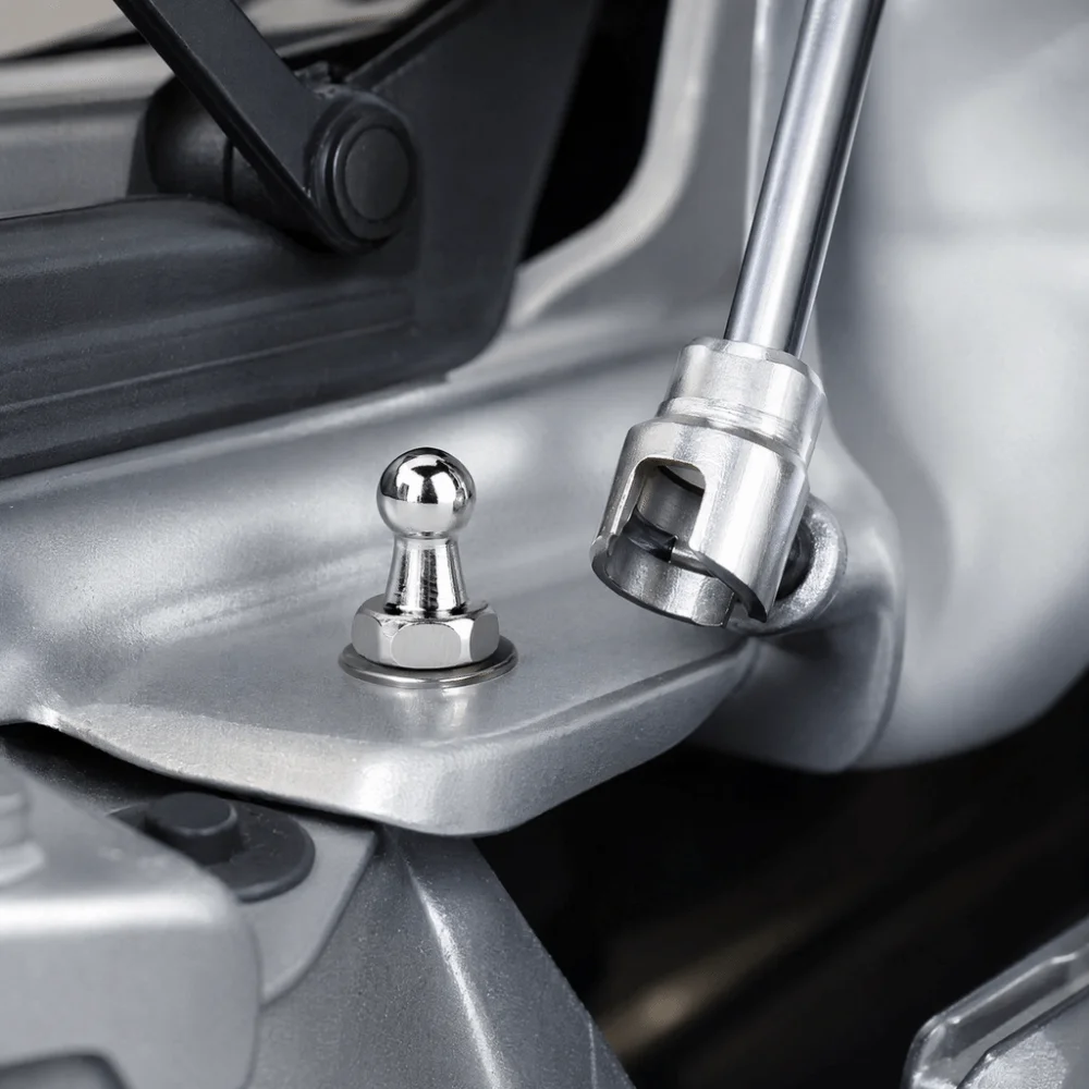 2PCS 10mm Ball Head Screw Silver CNC Aluminium Alloy Gas Strut Ball Stud Gas Spring Connector Fitting