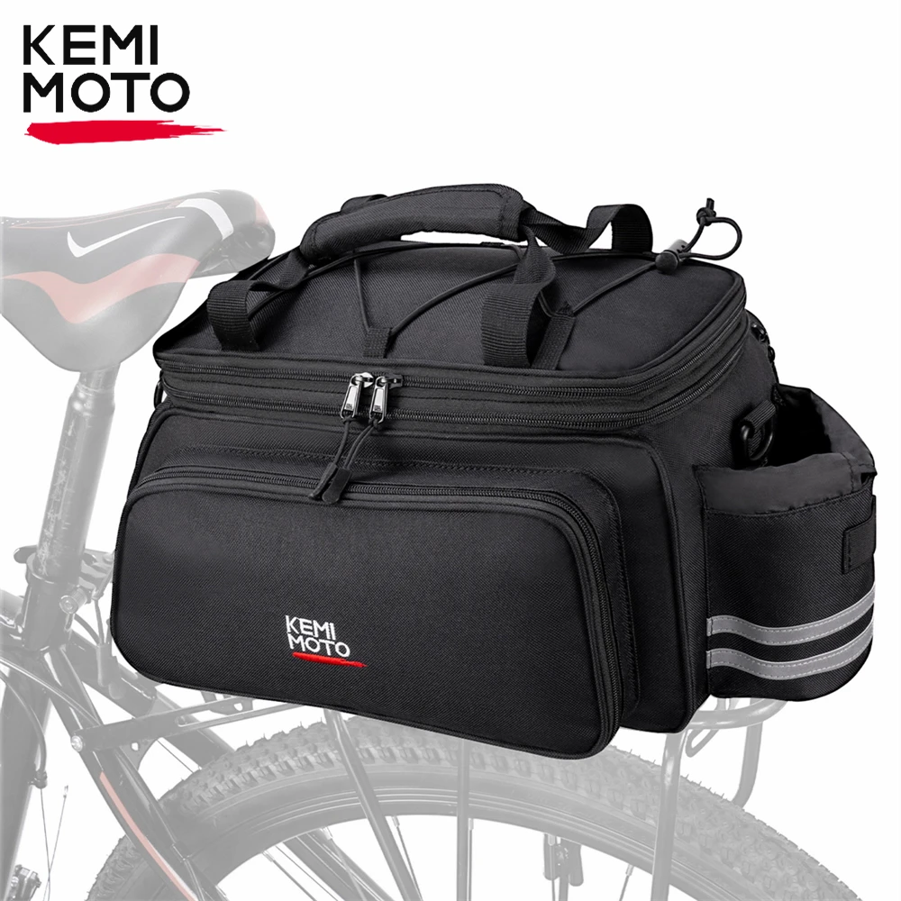 

kemimoto Bike Rear Rack Bag Bicycle Trunk Bag Waterproof Bicycle Pannier With Rain Cover Bike Saddle Bag for Long Cycling Trip