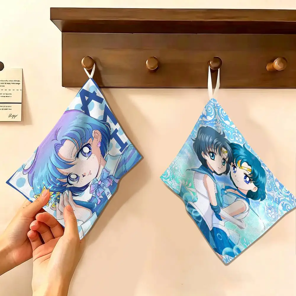 Ami Mizuno Polyester Cotton Hanging Kitchen Towel, Skin Friendly Hand Wiping Towel for Hotel Cafe Household