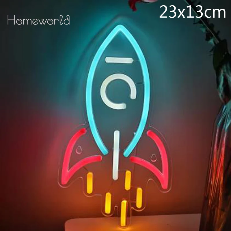 Rocket Neon Sign LED Neon Light for living room  bedroom Night Light  club party  Decor  Decorative Wall Mounted Light
